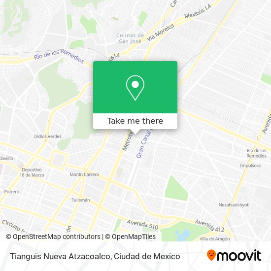 Tianguis Nueva Atzacoalco map
