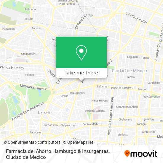 Farmacia del Ahorro Hamburgo & Insurgentes map