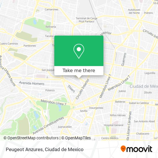 Mapa de Peugeot Anzures