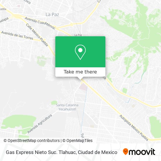 Gas Express Nieto Suc. Tlahuac map