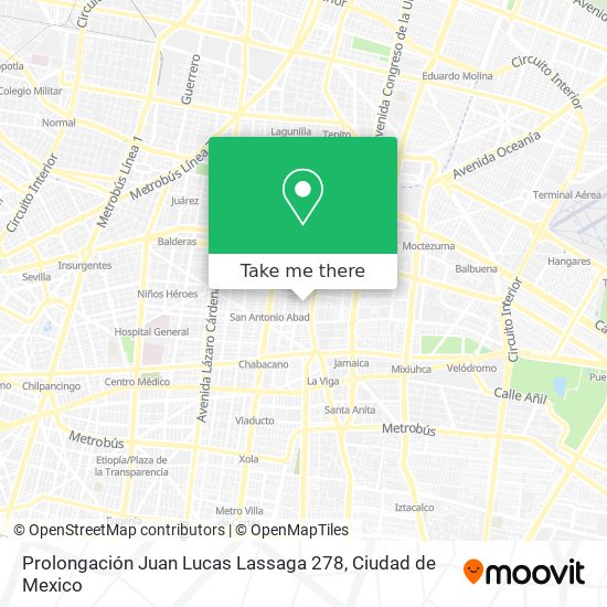 Prolongación Juan Lucas Lassaga 278 map
