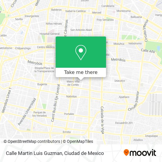 Mapa de Calle Martin Luis Guzman