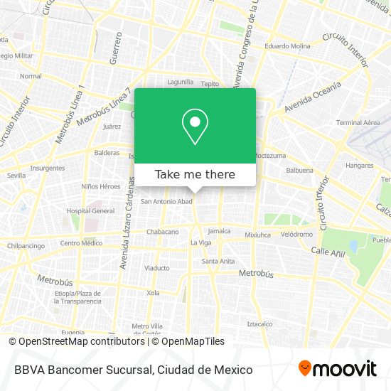 Mapa de BBVA Bancomer Sucursal