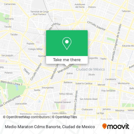 Mapa de Medio Maraton Cdmx Banorte