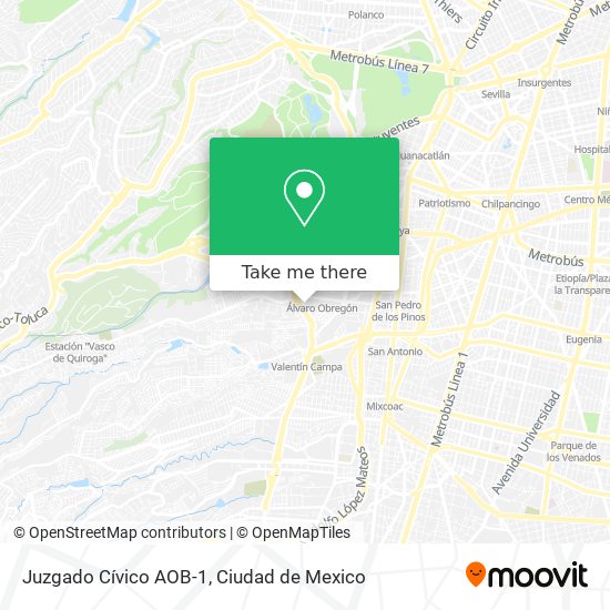 Mapa de Juzgado Cívico AOB-1
