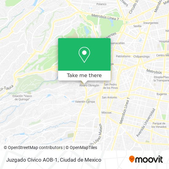 Juzgado Cívico AOB-1 map