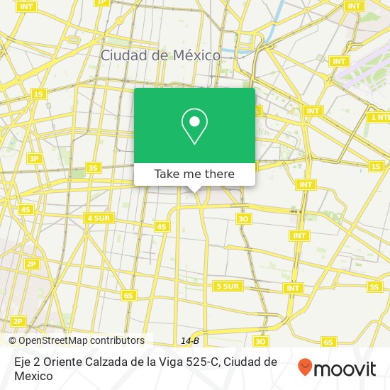 Mapa de Eje 2 Oriente Calzada de la Viga 525-C