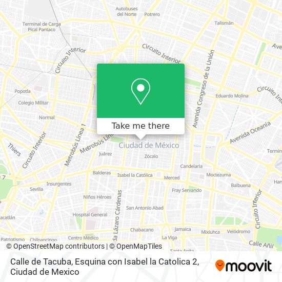 Mapa de Calle de Tacuba, Esquina con Isabel la Catolica 2