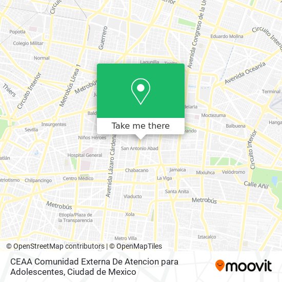 CEAA Comunidad Externa De Atencion para Adolescentes map