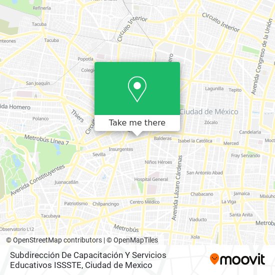 Subdirección De Capacitación Y Servicios Educativos ISSSTE map