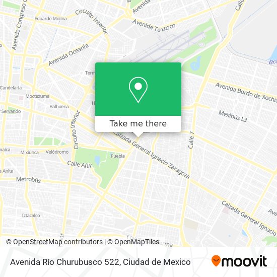 Avenida Río Churubusco 522 map