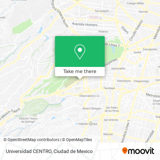 Universidad CENTRO map