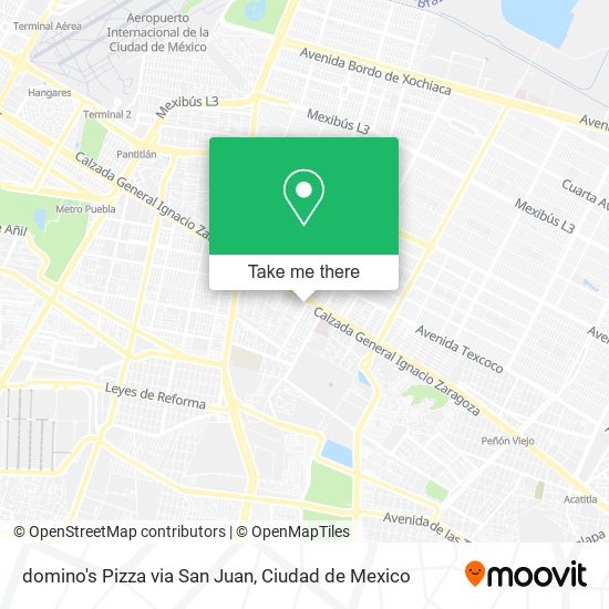 domino's Pizza via San Juan map