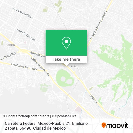 Carretera Federal México-Puebla 21, Emiliano Zapata, 56490 map