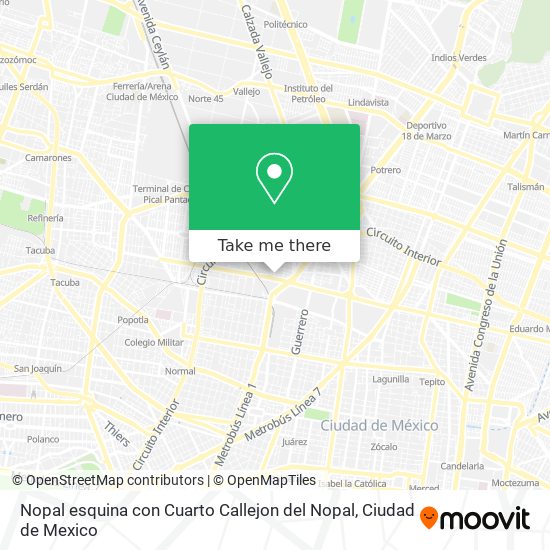 Mapa de Nopal esquina con Cuarto Callejon del Nopal