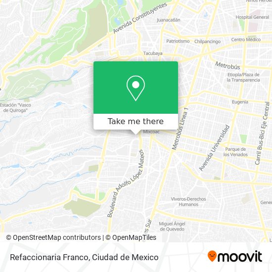 Refaccionaria Franco map