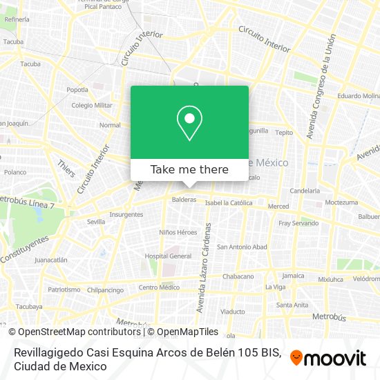 Revillagigedo Casi Esquina Arcos de Belén 105 BIS map