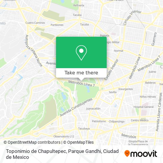 Toponimio de Chapultepec, Parque Gandhi map