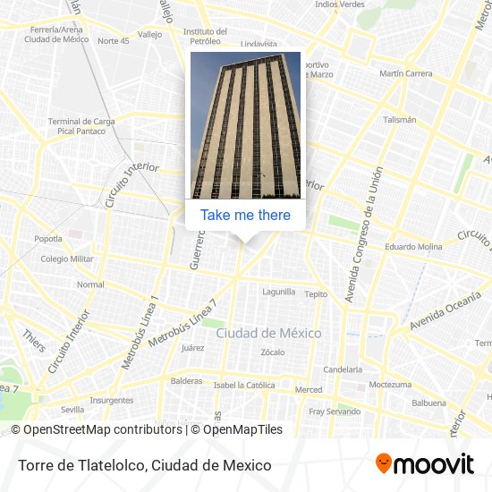 Torre de Tlatelolco map