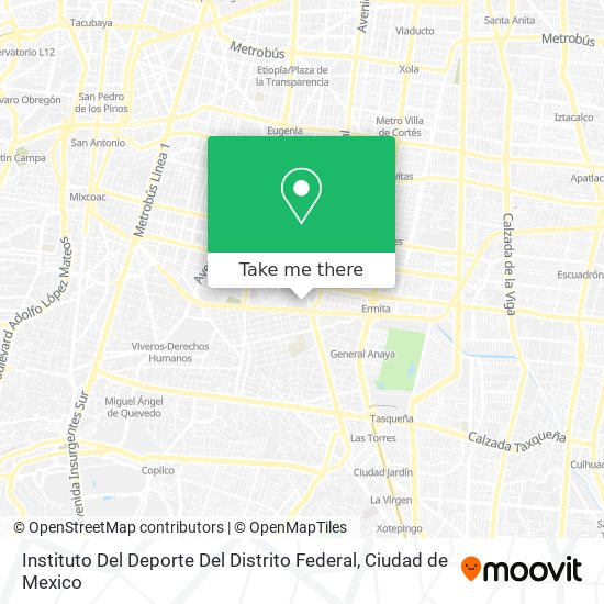 Instituto Del Deporte Del Distrito Federal map