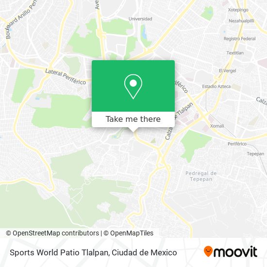 Sports World Patio Tlalpan map