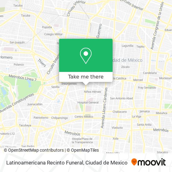 Mapa de Latinoamericana Recinto Funeral