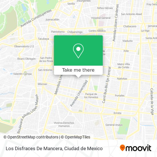Los Disfraces De Mancera map