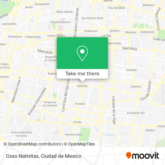 Mapa de Oxxo Nativitas