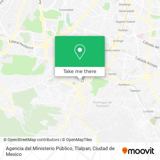 Mapa de Agencia del Ministerio Público, Tlalpan