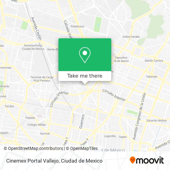 Cinemex Portal Vallejo map