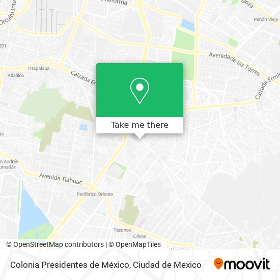 Colonia Presidentes de México map