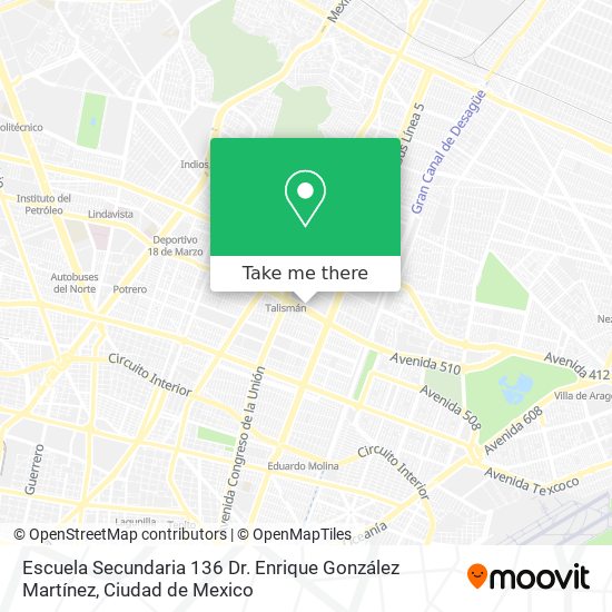 Mapa de Escuela Secundaria 136 Dr. Enrique González Martínez
