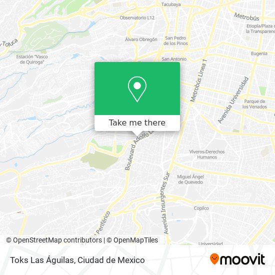 Toks Las Águilas map