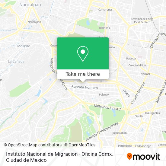 Instituto Nacional de Migracion - Oficina Cdmx map