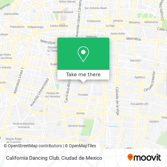 How to get to California Dancing Club in Miguel Hidalgo by Bus or Metro?