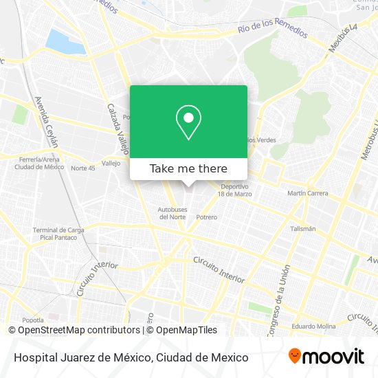 Mapa de Hospital Juarez de México