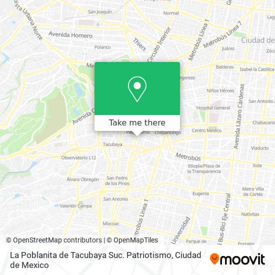 Mapa de La Poblanita de Tacubaya Suc. Patriotismo