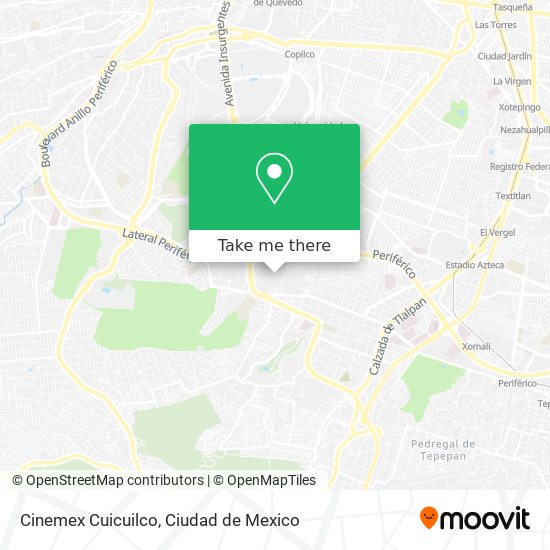 Cinemex Cuicuilco map