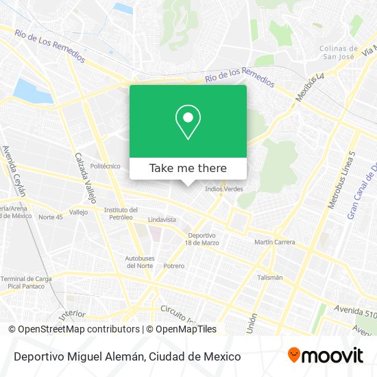 Deportivo Miguel Alemán map