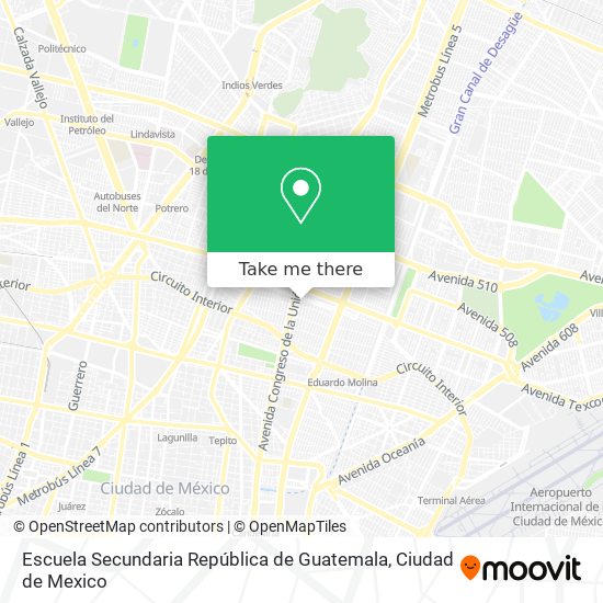 Mapa de Escuela Secundaria República de Guatemala