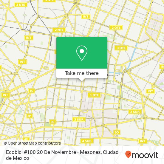 Ecobici #100 20 De Noviembre - Mesones map