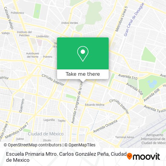 Mapa de Escuela Primaria Mtro. Carlos González Peña