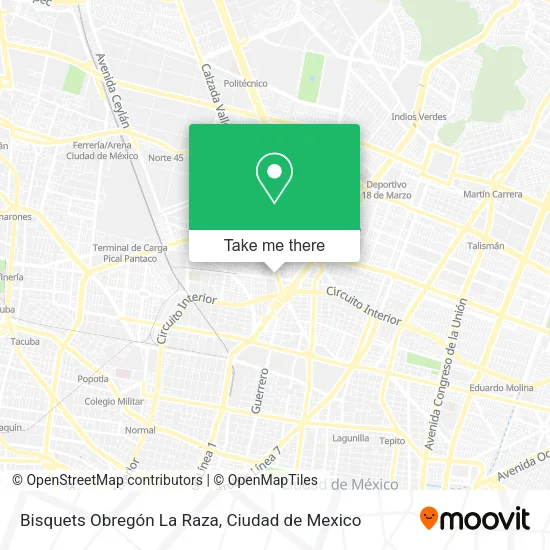 Bisquets Obregón La Raza map