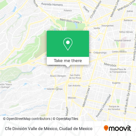 Mapa de Cfe División Valle de México