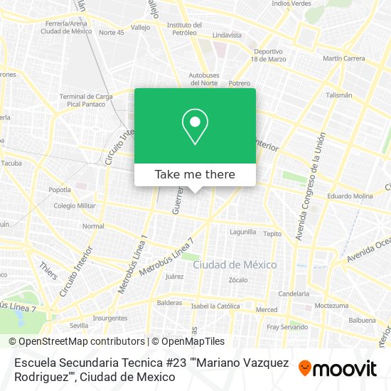 Escuela Secundaria Tecnica #23 ""Mariano Vazquez Rodriguez"" map