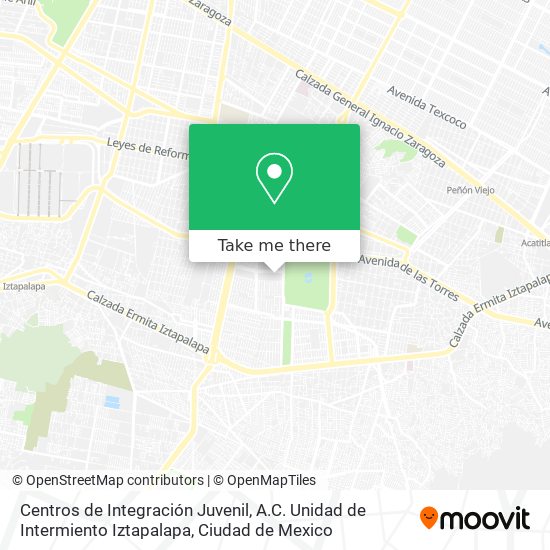 Mapa de Centros de Integración Juvenil, A.C. Unidad de Intermiento Iztapalapa