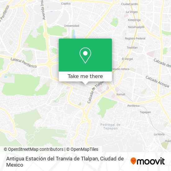 Antigua Estación del Tranvía de Tlalpan map