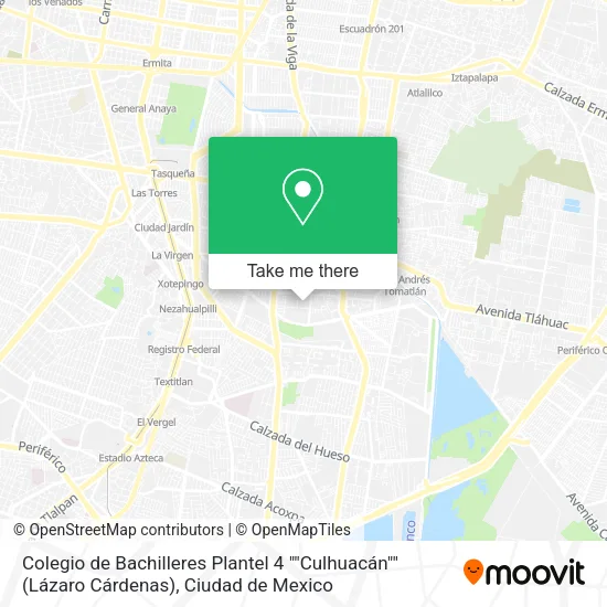 Colegio de Bachilleres Plantel 4 ""Culhuacán"" (Lázaro Cárdenas) map