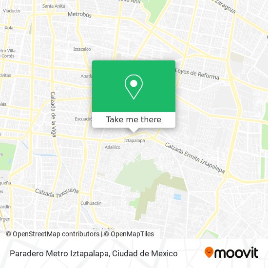 Paradero Metro Iztapalapa map