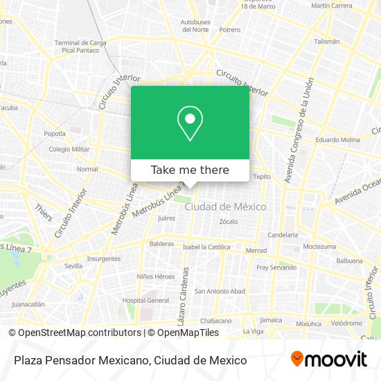 Plaza Pensador Mexicano map